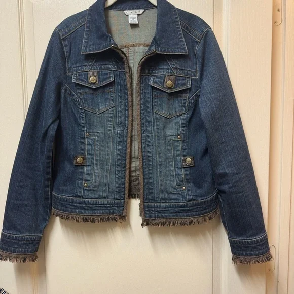 CAbi Blue Jean Jacket with Fringe Detail - Picture 4 of 13